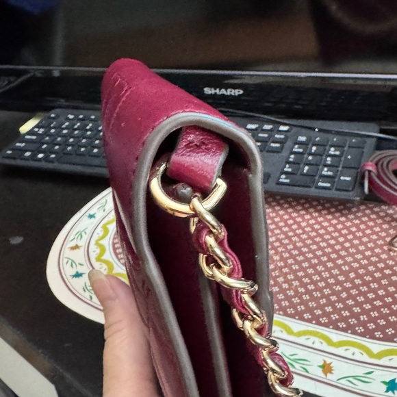 Tory bunch Elegant Burgundy Quilted Chain Bag - Picture 5 of 17
